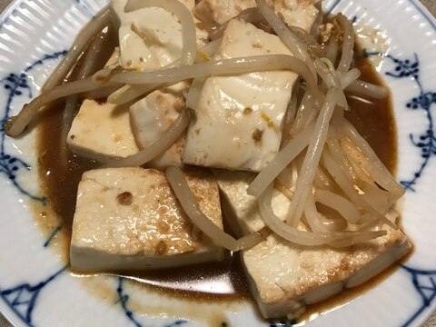 豆腐ともやしのゴマポン炒め